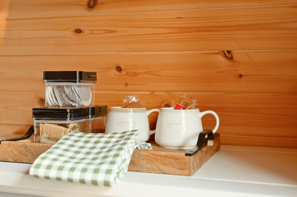 Cooking facilities inside Brynn Glamping pod